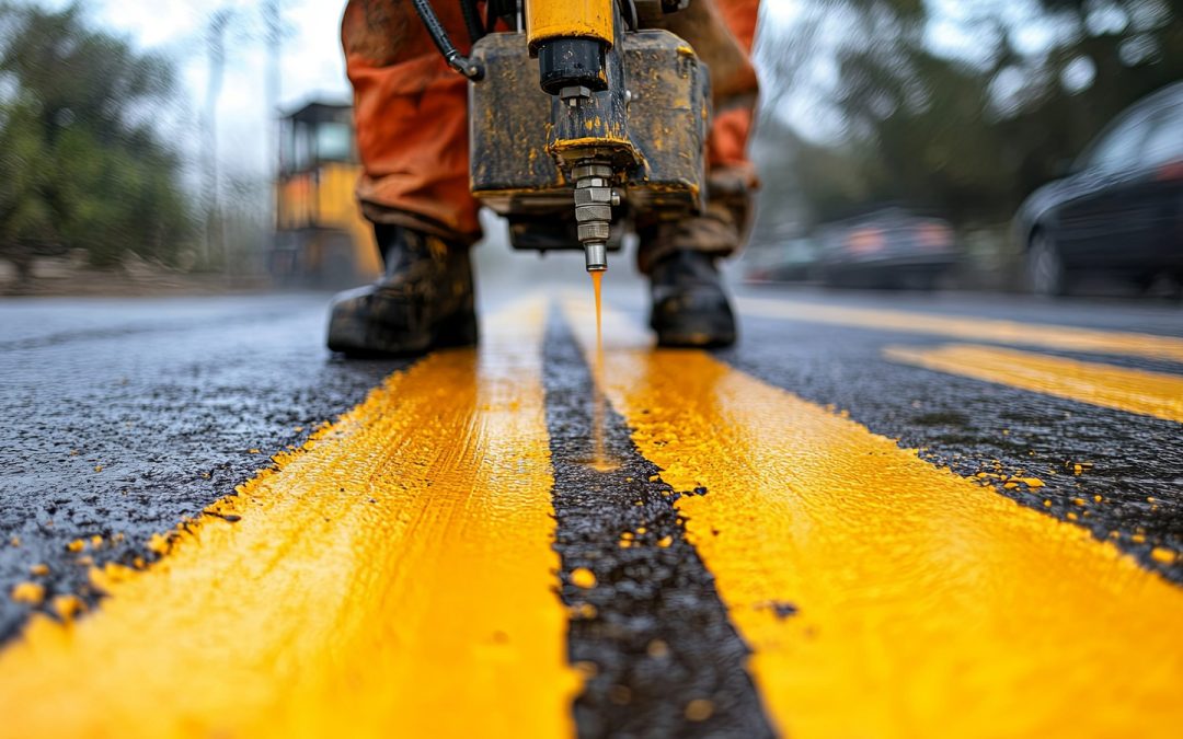 Líneas tráfico pesado epóxico para espacios industriales seguros